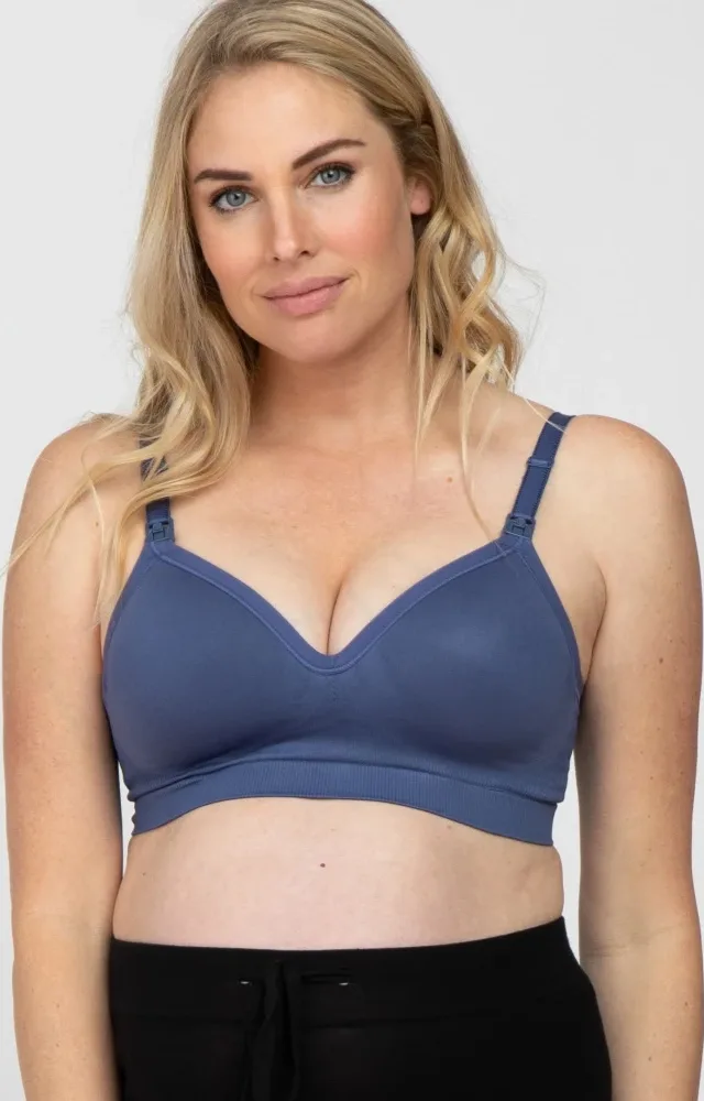 Navy Bravado Designs Plunge Nursing Bra