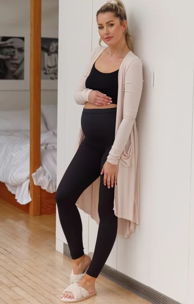 Pinkblush Black Solid Basic Maternity Leggings