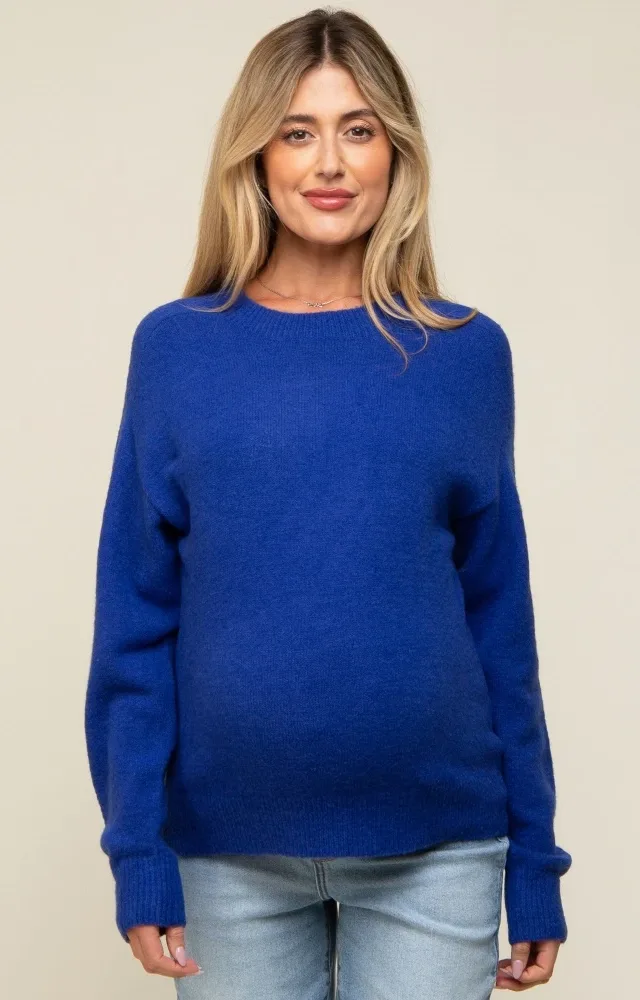 Royal Blue Basic Maternity Sweater