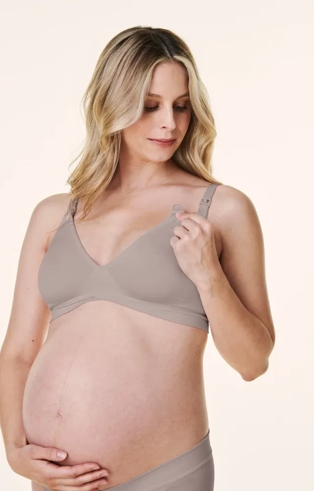 Taupe Bravado V-Neck Maternity Nursing Bra