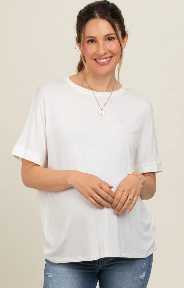 White Relaxed Fit Maternity T-Shirt