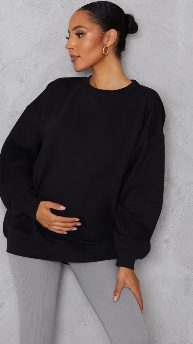 Maternity Black Basic Ultimate Sweatshirt