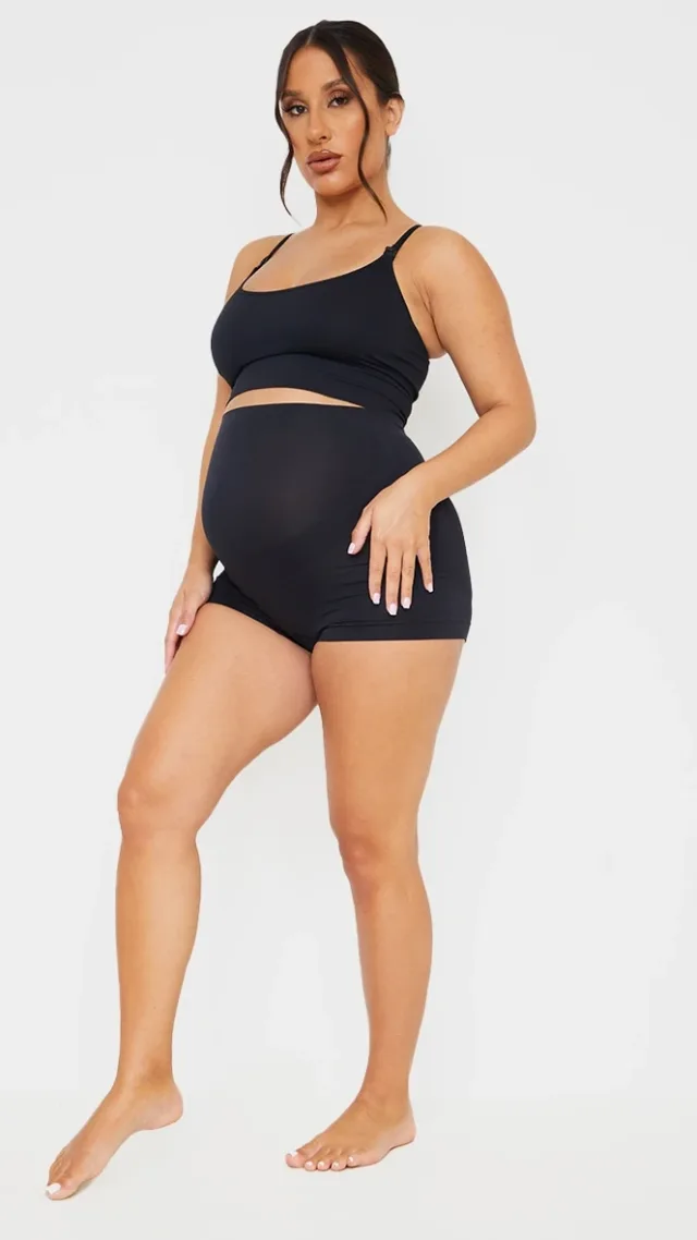 Maternity Black Seamless Strappy Nursing Bra