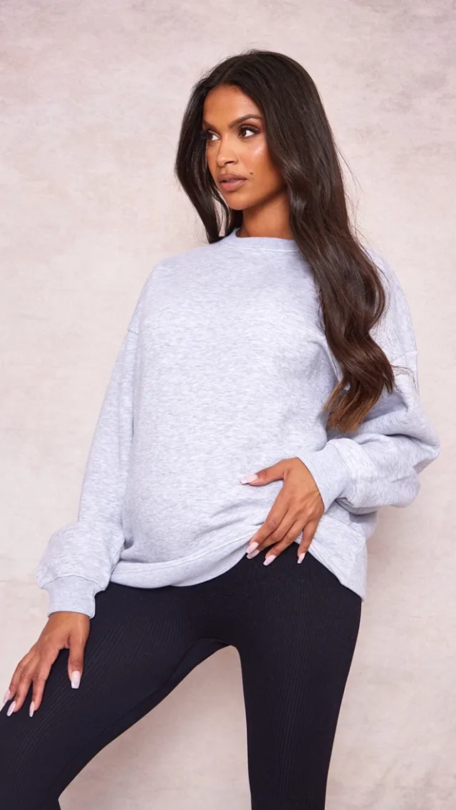 Maternity Grey Marl Basic Ultimate Sweatshirt