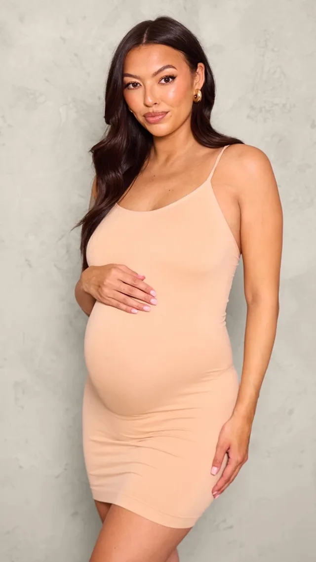 Maternity Nude Seamless Mini Dress