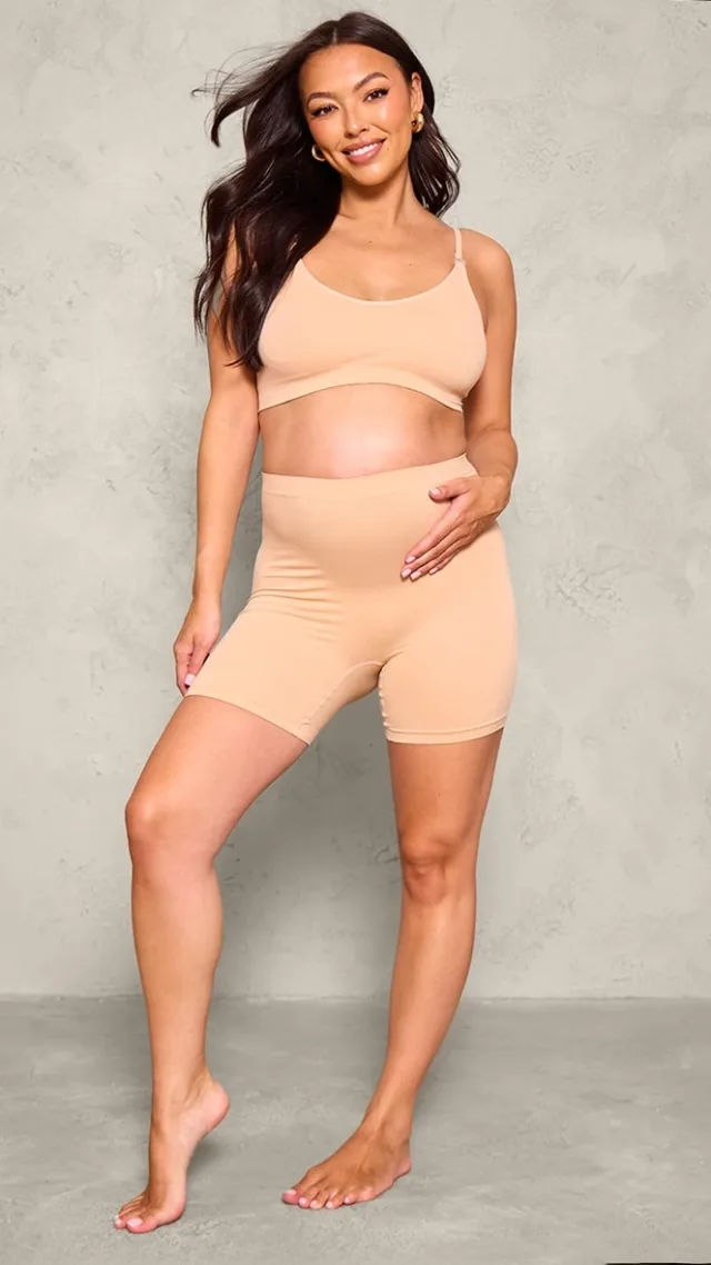 Maternity Nude Seamless Over The Bump Shorts