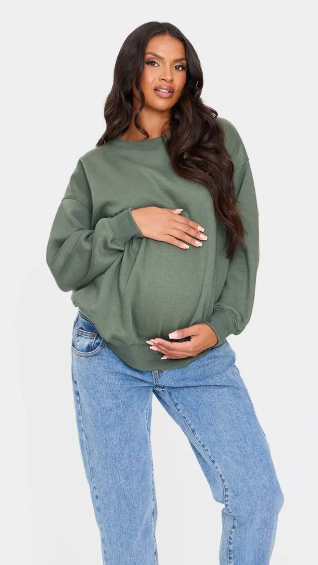 Maternity Sea Green Ultimate Oversized Sweatshirt