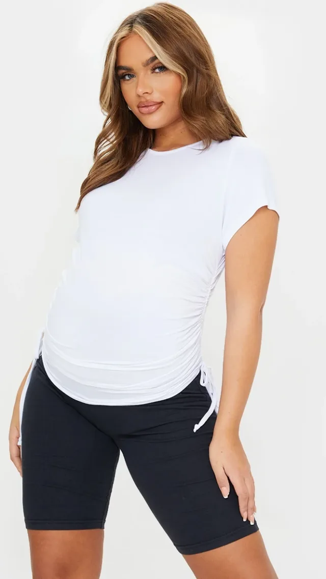 Maternity White Ruched Bump T Shirt