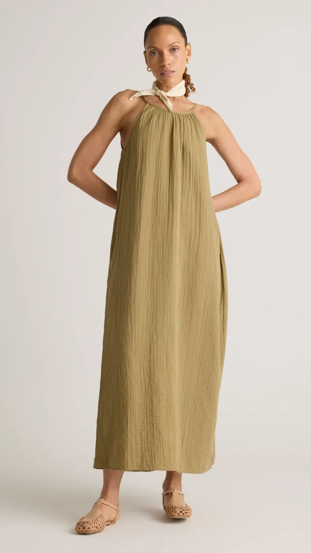 Artichoke 100% Organic Cotton Gauze Sleeveless Maxi Dress