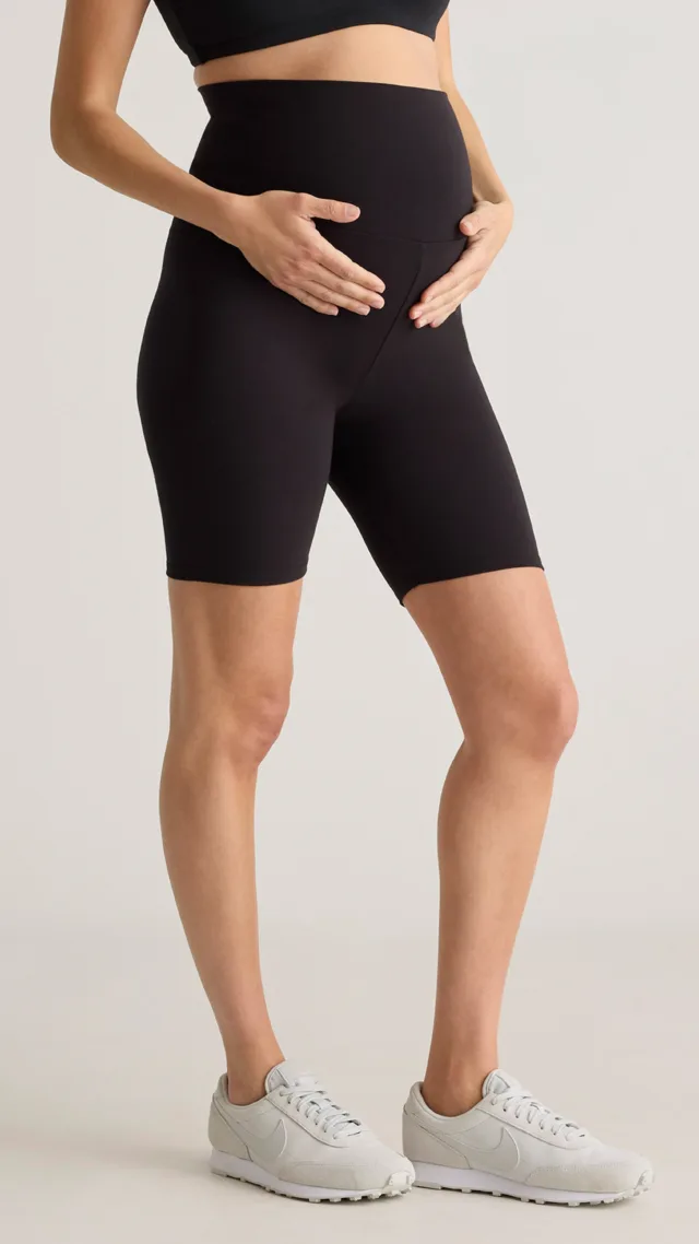 Black Bamboo Jersey Maternity Bike Short