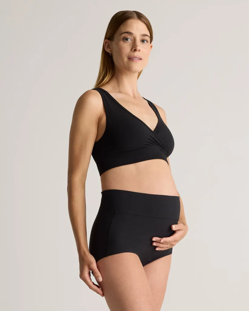 Black Micromodal Crossover Maternity & Postpartum Bralette (2-Pack)