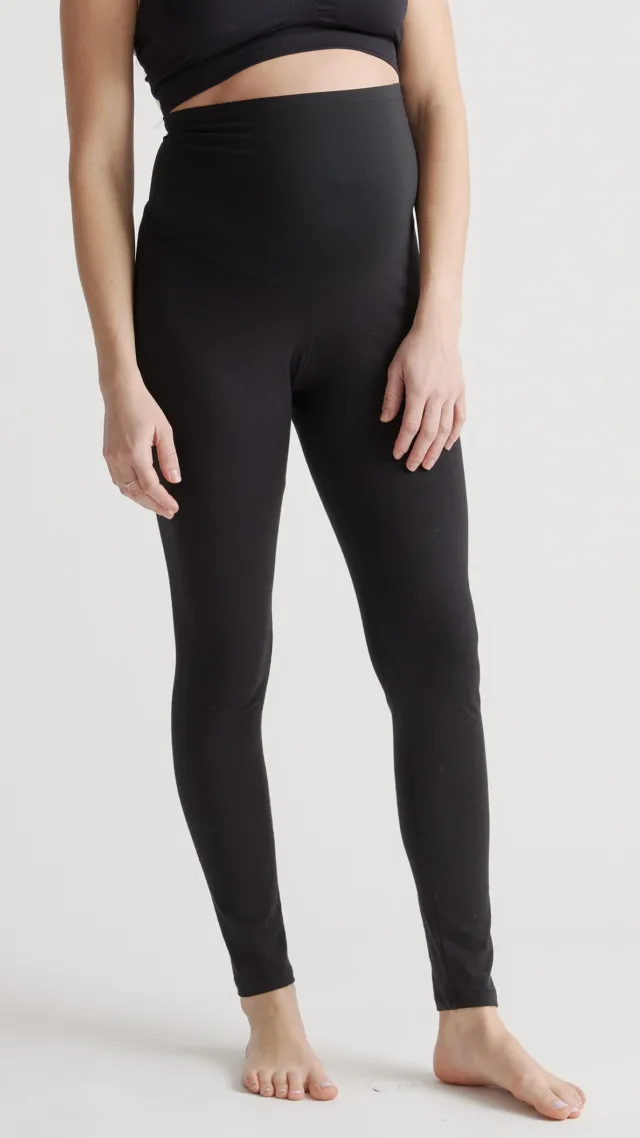 Black Organic Cotton Maternity & Postpartum Everyday Leggings