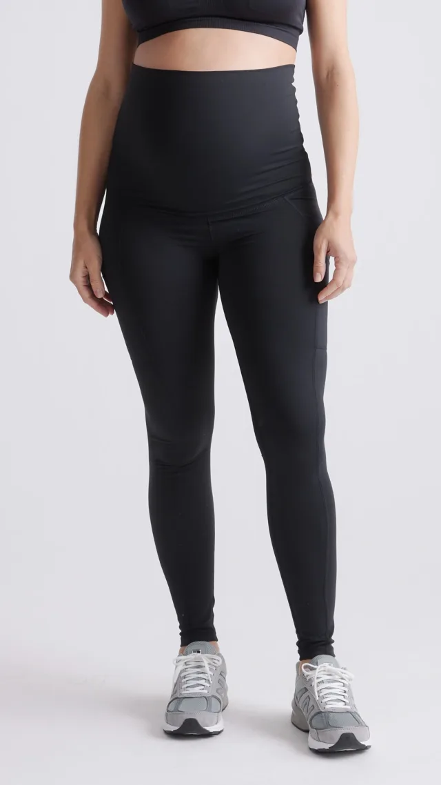 Black Performance Maternity & Postpartum Leggings