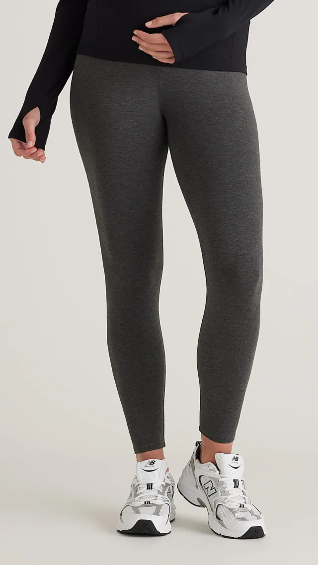 Charcoal Heather Bamboo Jersey Maternity Legging