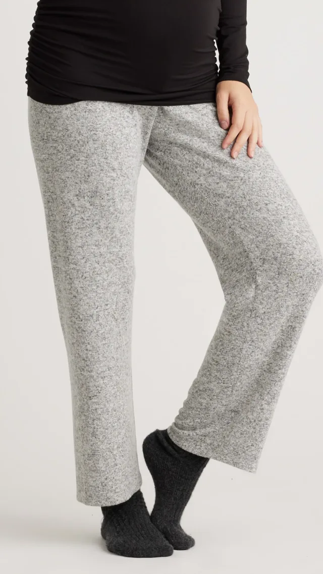 Heather Grey Brushed Maternity & Postpartum Lounge Pants