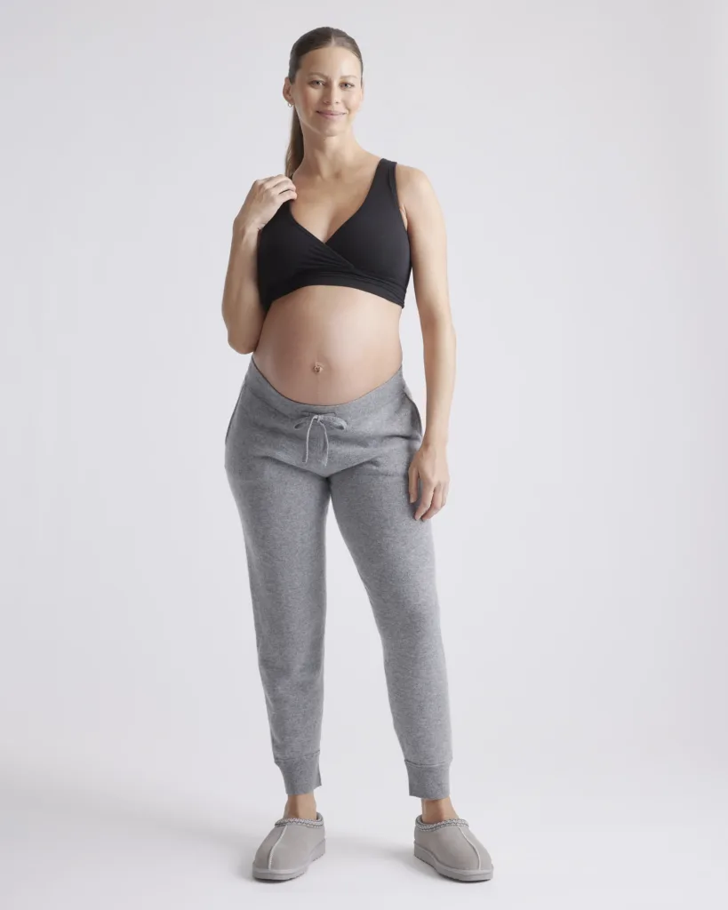 Heather Grey Mongolian Cashmere Maternity Joggers