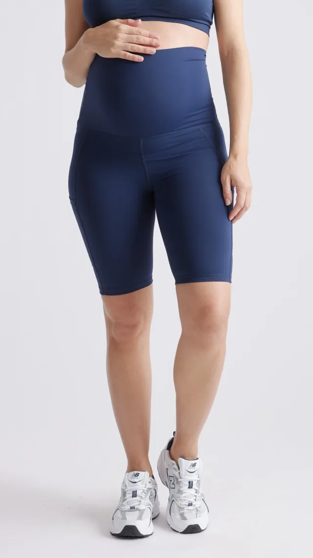 Navy Performance Maternity & Postpartum Bike Short