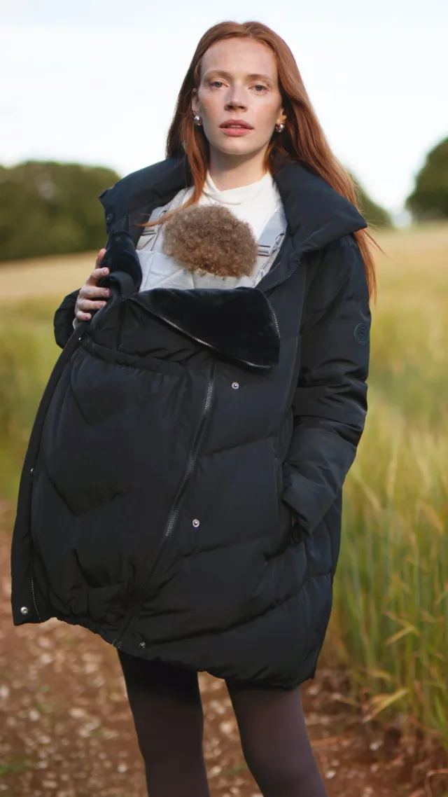 Adena | Black Maternity & Babywearing Puffer Coat