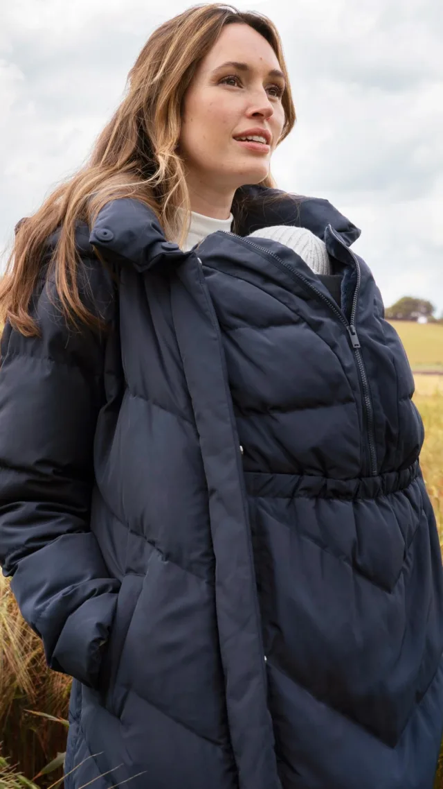 Adena | Chevron Puffer Maternity Coat