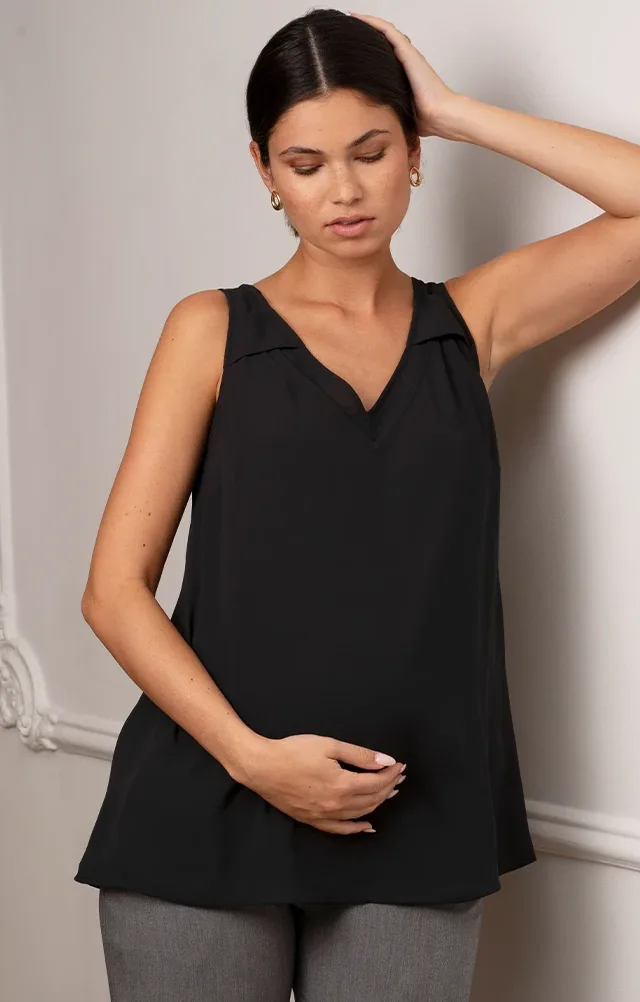 Aliza | Black Maternity, Nursing & Pumping Camisole