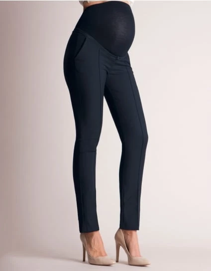 Carrie | Slim Fit Navy Blue Maternity Pants