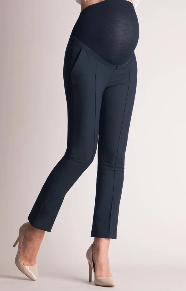 Cressida | Tailored Navy Cropped Maternity Pants