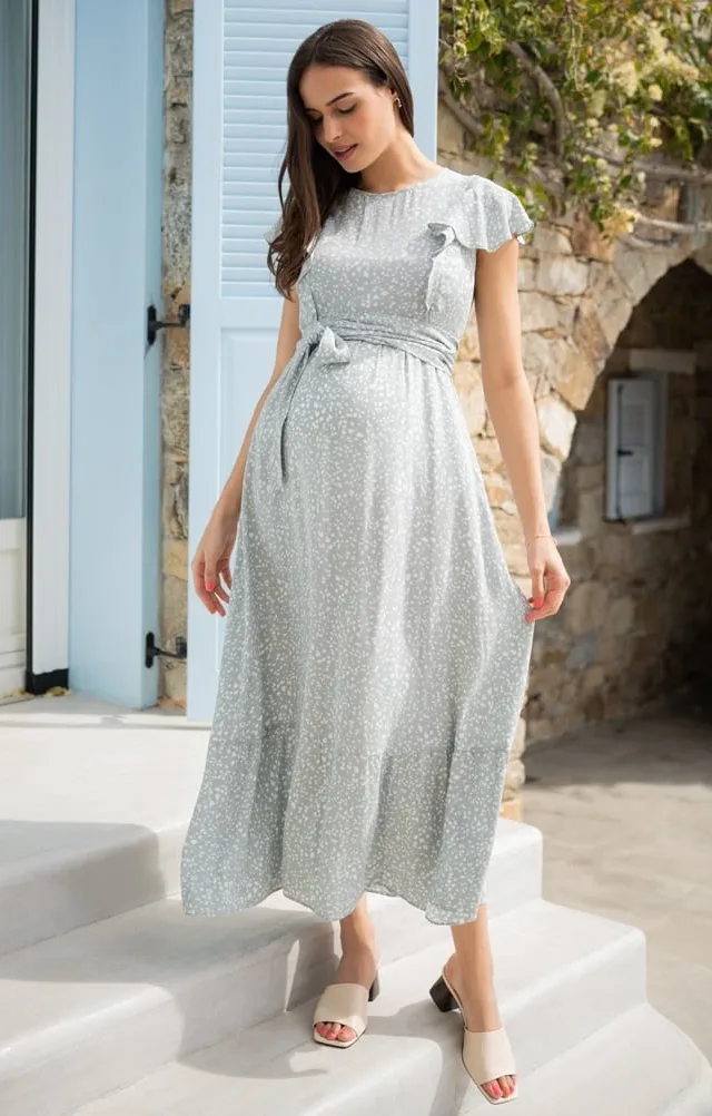 Juniper | Sage Maternity & Nursing Midi Dress