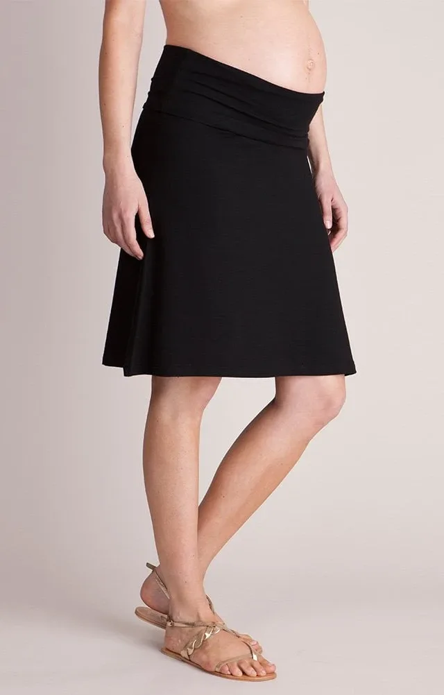 Laura | Black Roll-Over Maternity Skirt