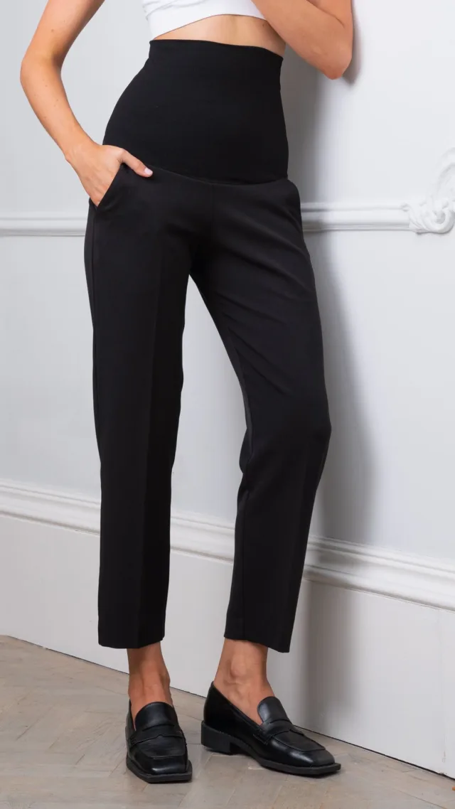 Luisa | Tapered Black Post Maternity Shaping Pants