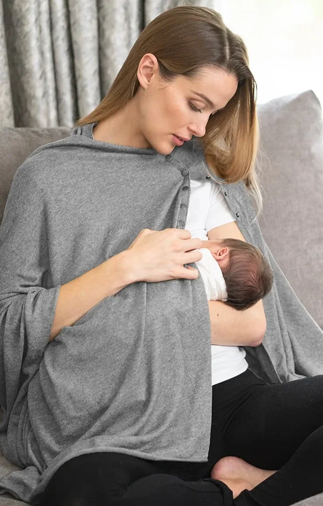 Madison | Grey Nursing Cover Maternity Shawl