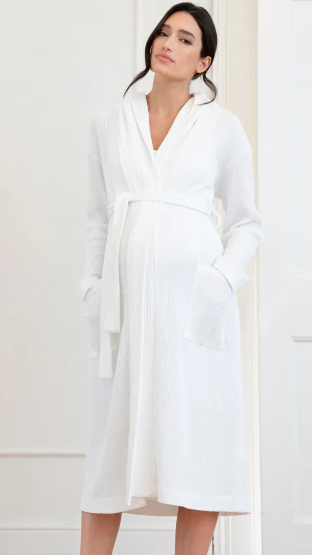 Marquesa | Cotton Hooded Waffle Maternity-To-Nursing Dressing Gown