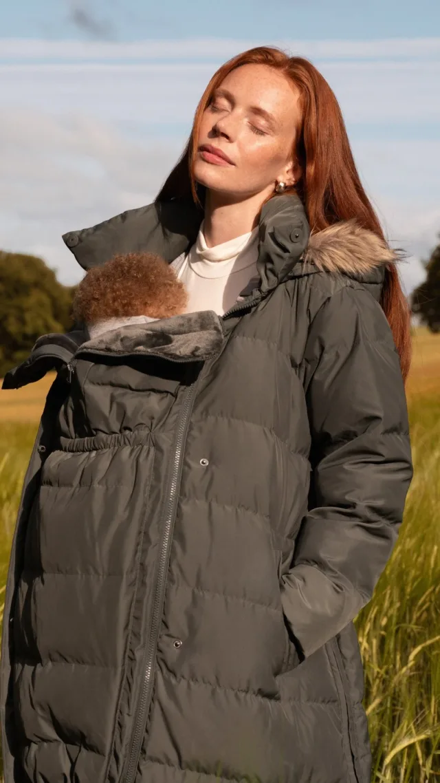 Monika | Belted Maternity & Babywearing Puffer Coat