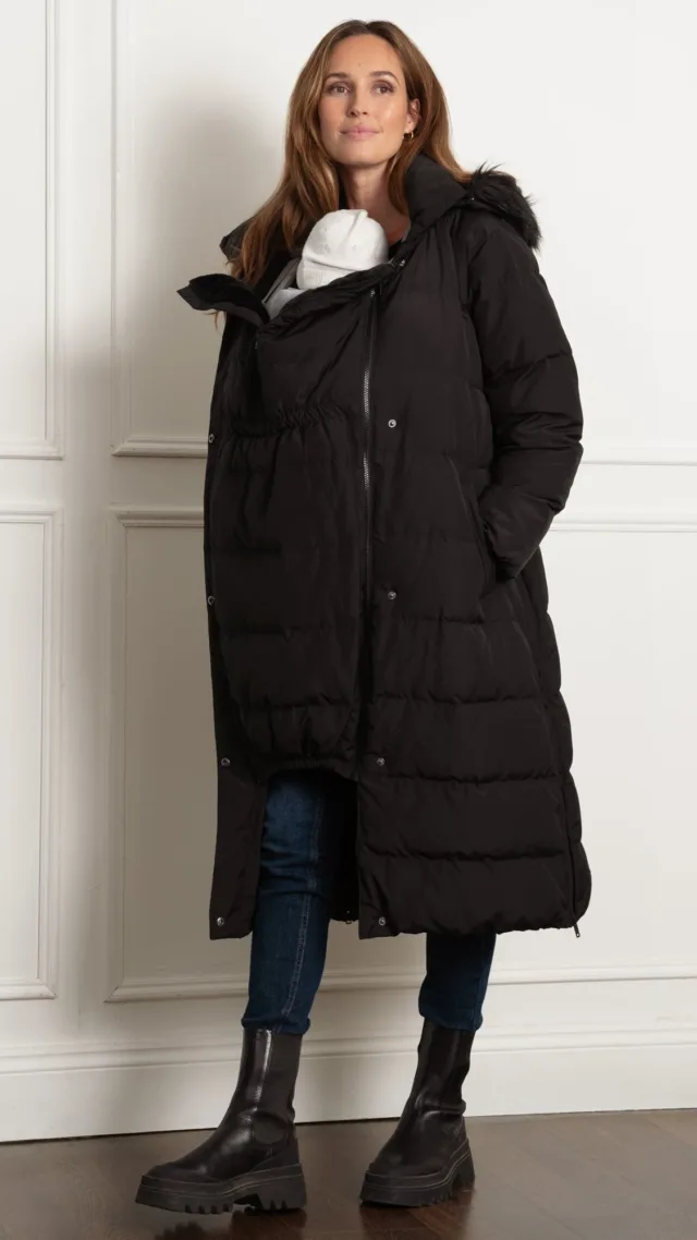 Monika | Belted Puffer Maternity Coat