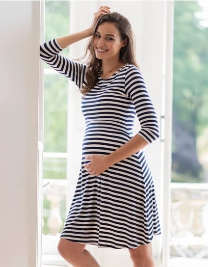 Nadia | Striped Maternity & Nursing Dress