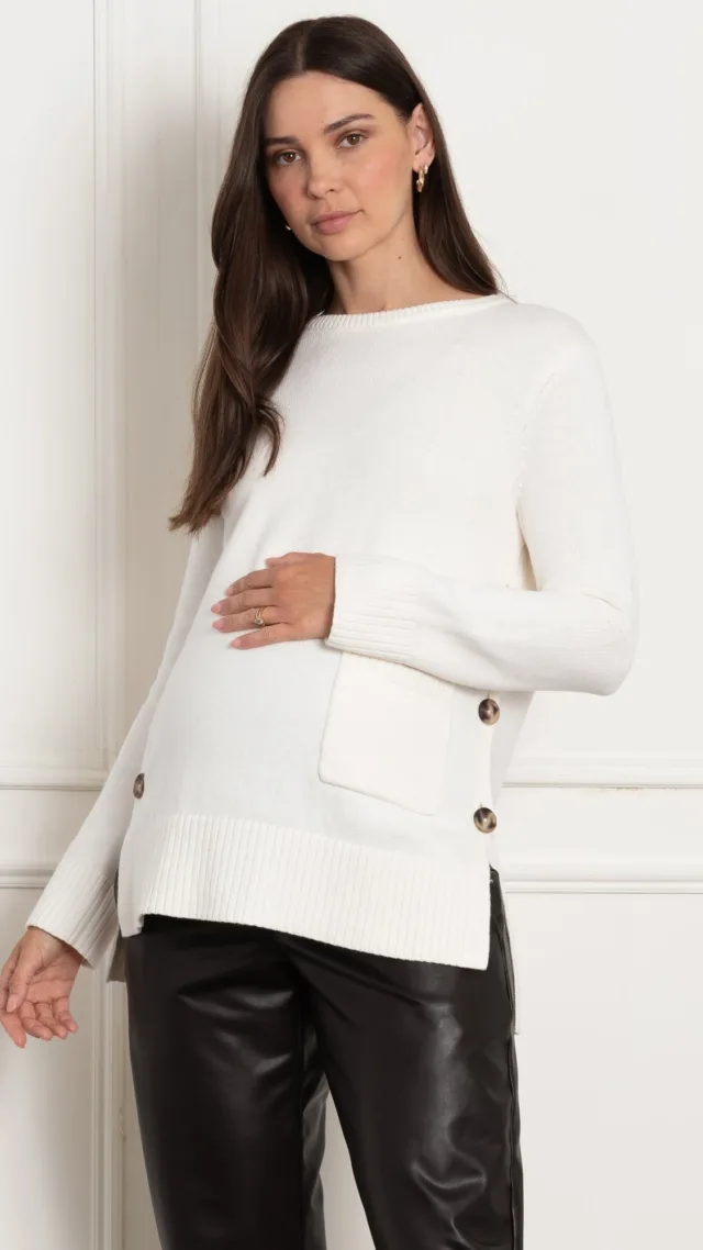 Naxos | Crew Neck Maternity & Nursing Knit Sweater