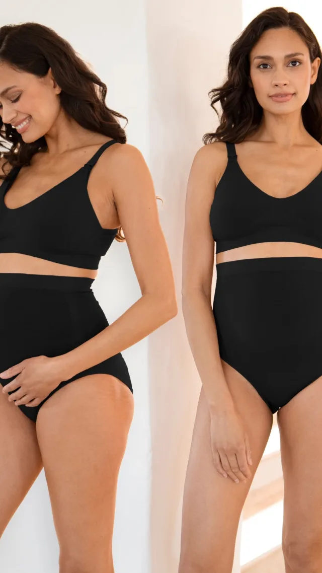 Quinlan | Twin Pack Bamboo Over Bump Maternity Briefs