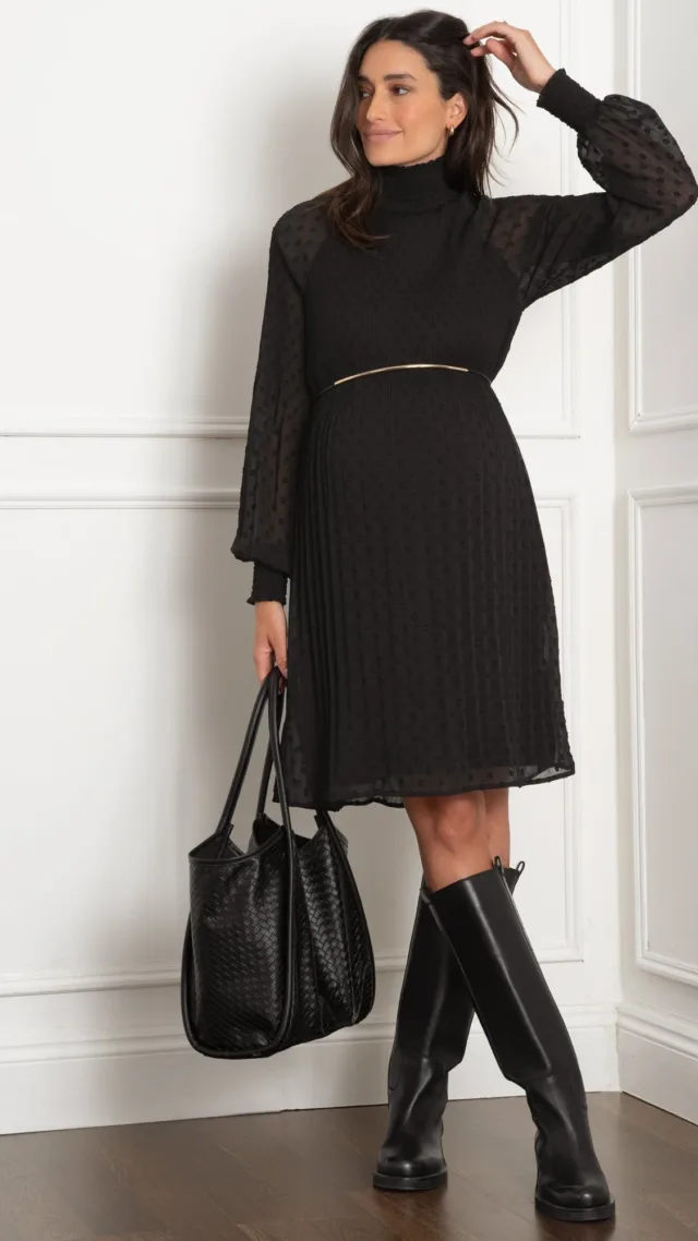 Raelynn | A-Line Pleated Maternity Tunic Dress