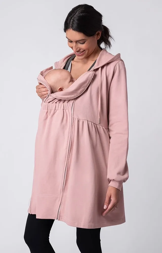 Shelby | Pink 3 In 1 Maternity & Babywearing Hoodie Tunic