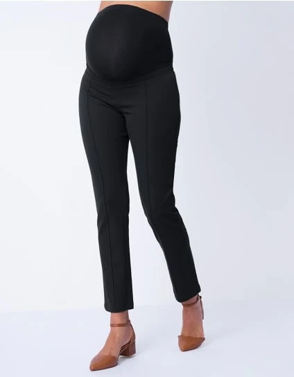 Slim Leg Black Maternity Pants – Over Bump