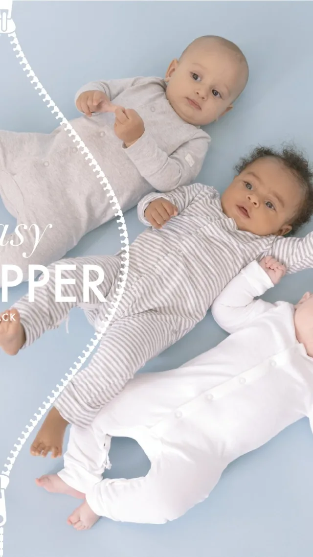 Teddy | Easy Zip Cotton Unisex Sleepsuit – 3 Pack