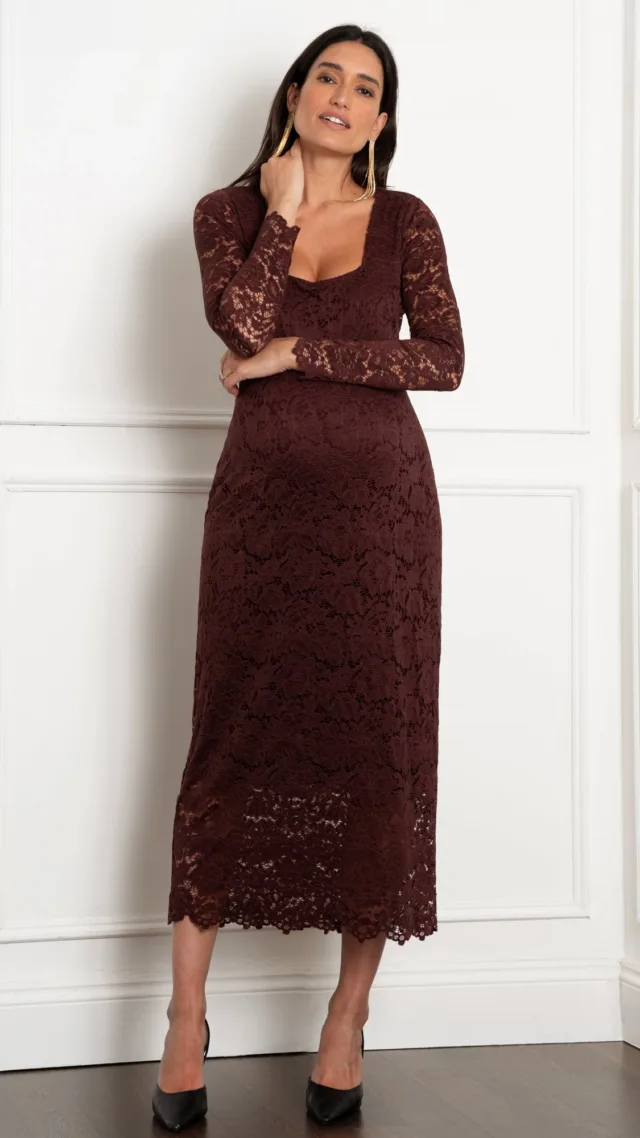 Thalia | Lace Bodycon Maternity Dress