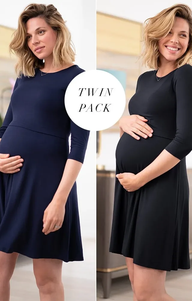 Una | Maternity & Nursing Dresses – Twin Pack