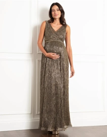 Vinisha | Flutter Sleeve Wrap Maxi Maternity & Nursing Dress