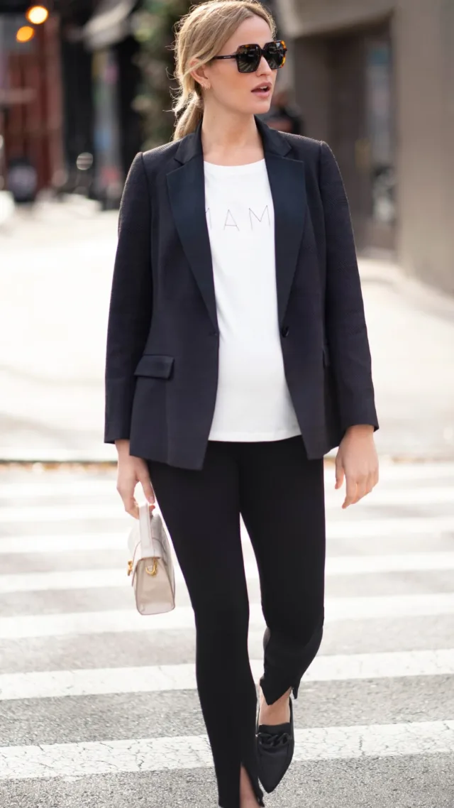 Yahya | Black Tuxedo-Style Maternity Blazer