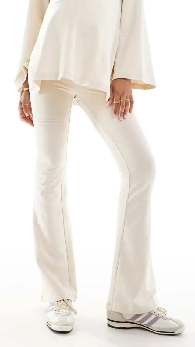 Mamalicious Maternity Flared Sweat Pants In Cream - Part Of A Set