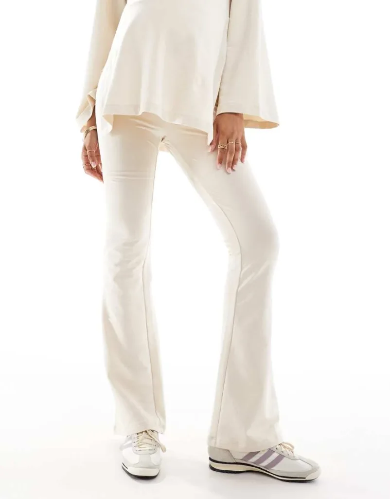 Mamalicious Maternity Flared Sweat Pants In Cream - Part Of A Set