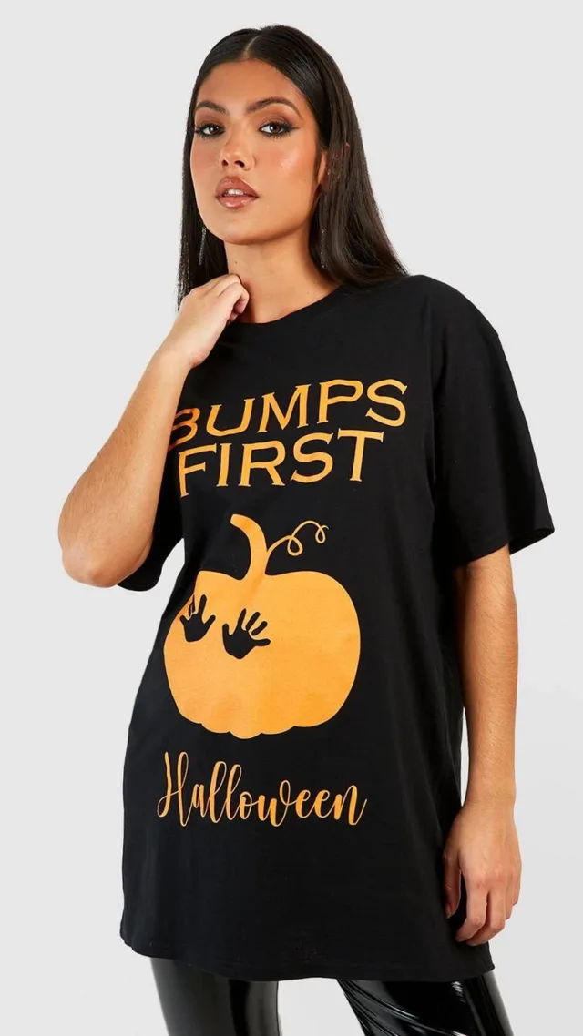 Black Maternity Bumps First Halloween Top