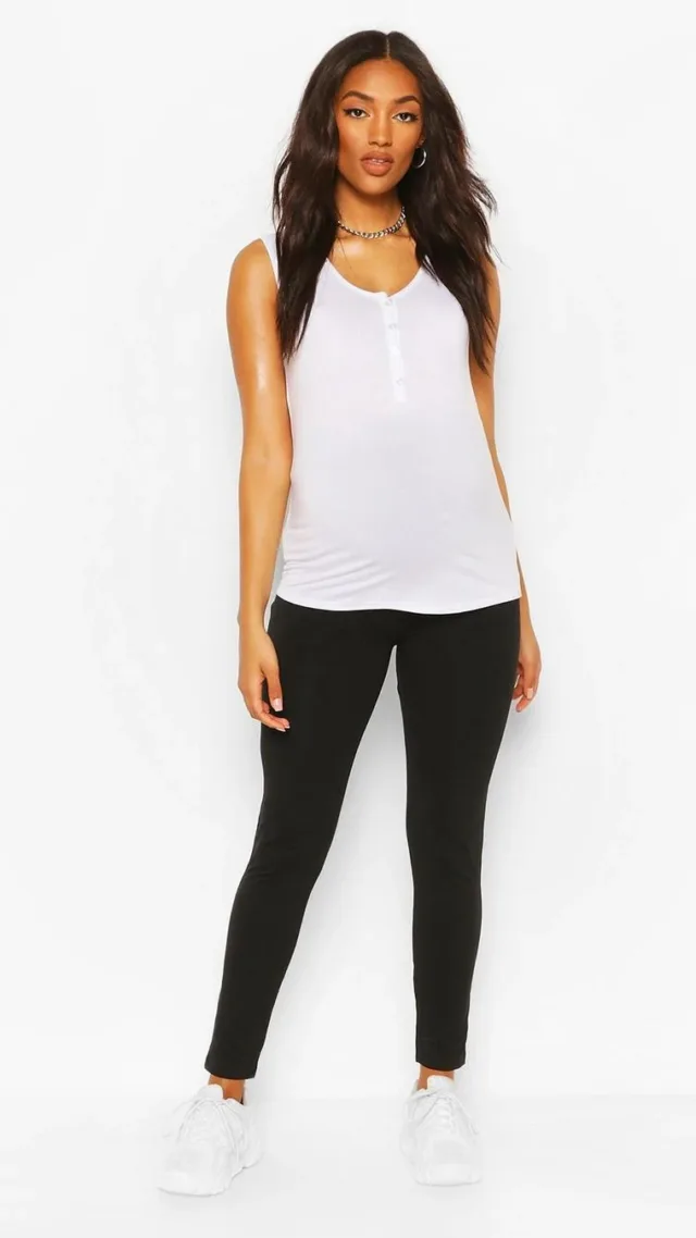 Black Maternity Over The Bump Leggings