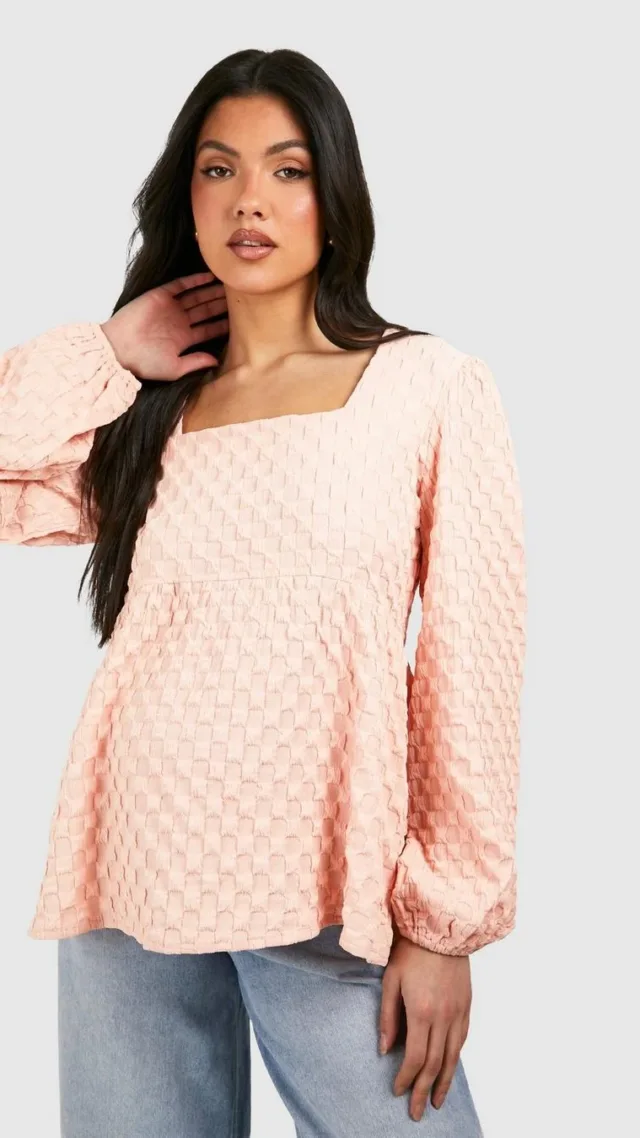 Blush Maternity Textured Smock Top