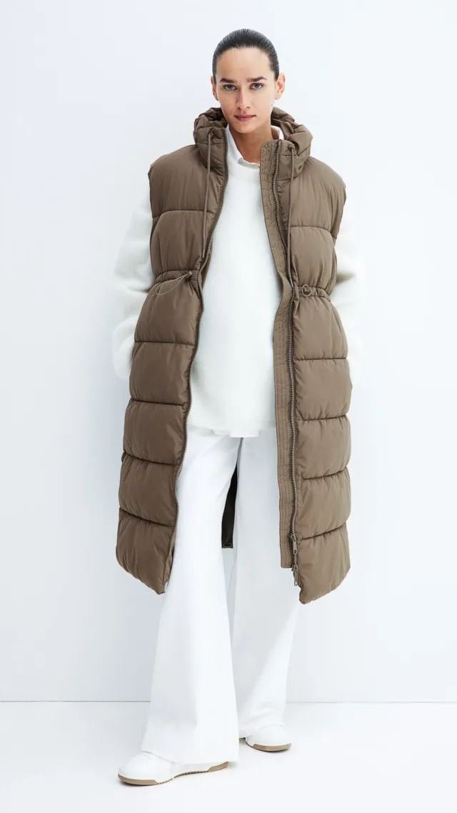 Mama Hooded Puffer Vest